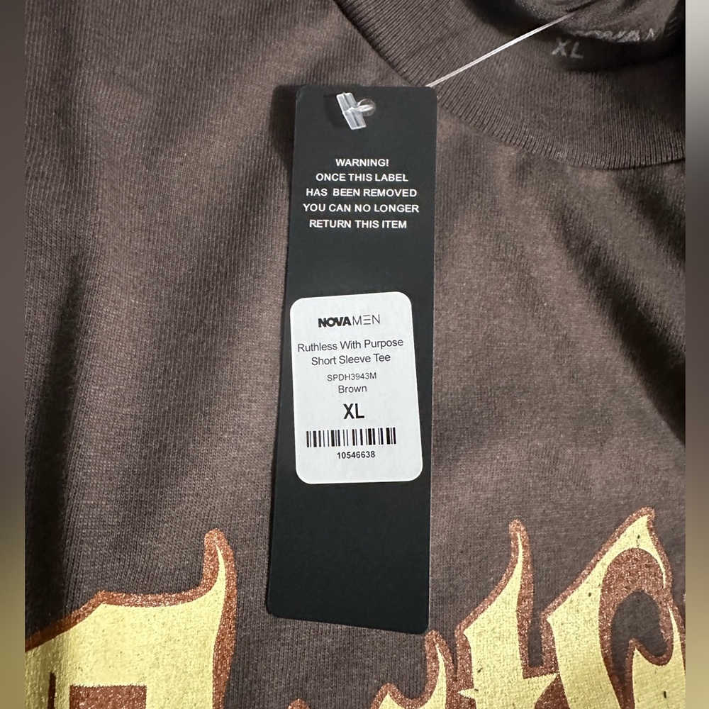 Ruthless with Purpose Men’s Short sleeve Brown Shirt NWT Sz XL - Picture 3 of 5